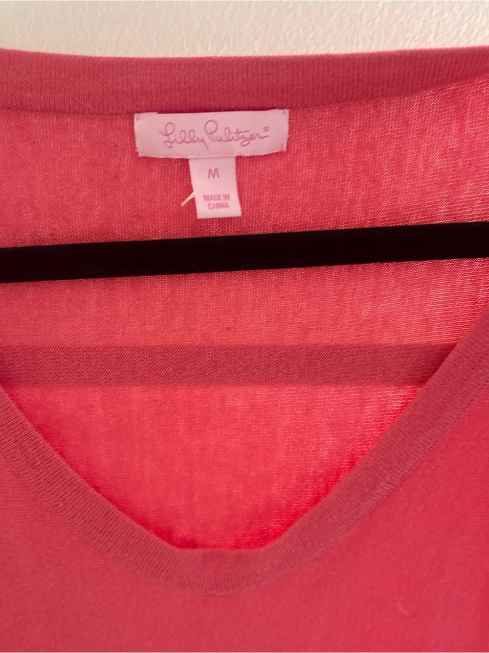 Lilly Pulitzer Coral V-Neck Lightweight Knit Sweater